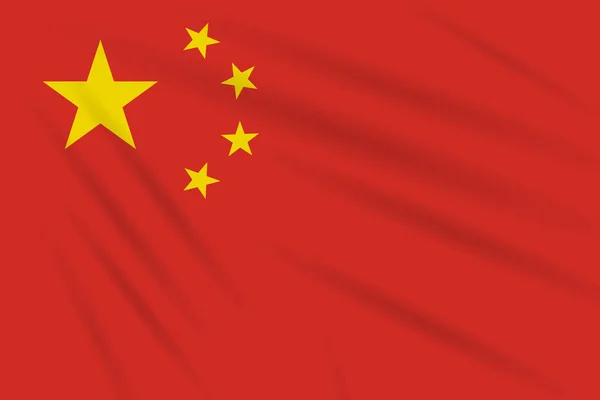 Vlag Van China Zwaaiend Wind Realistische Vector — Stockvector