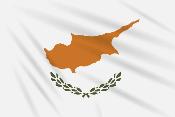 Vlag Van Republiek Cyprus Zwaaiend Wind Realistische Vector — Stockvector