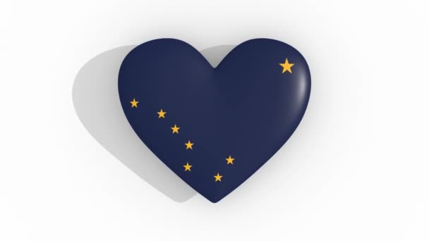 Heart Kleuren Van Vlag Van Verenigde Staten Van Amerika Alaska — Stockvideo