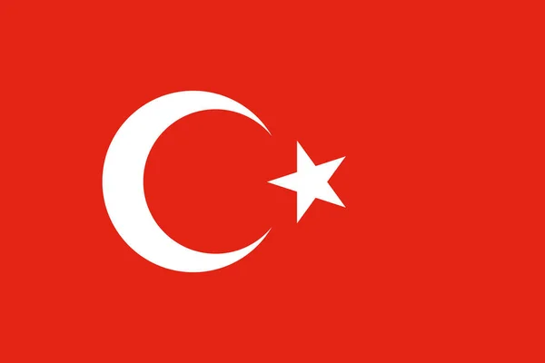 Hivatalos Árfolyam Színek Vektoros Törökország Zászlaja — Stock Vector