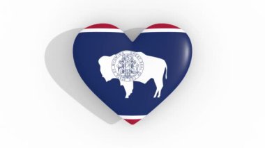 Bizim renkler bayrak devlet Wyoming kalp, döngü