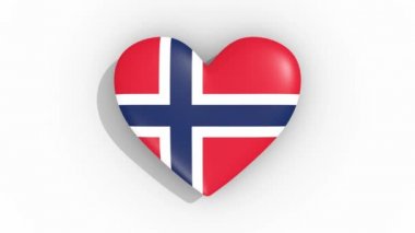 Norveç bakliyat bayrağı renklerde kalp, döngü