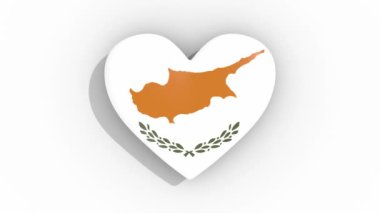 Kıbrıs Cumhuriyeti bayrağı renklerde kalp döngü