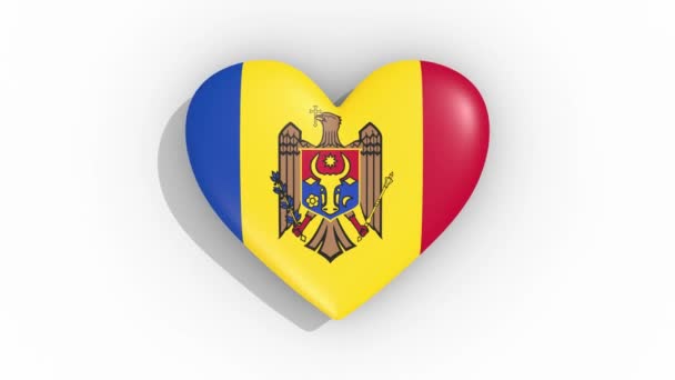 Cuore in colori di bandiera di impulsi Moldova, cappio — Video Stock