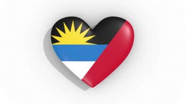 Antigua ve Barbuda bayrağı renkler içinde kalp, döngü