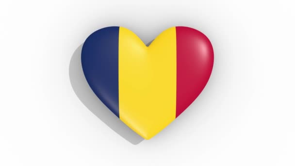 Coeur aux couleurs du drapeau du Tchad impulsions, boucle — Video