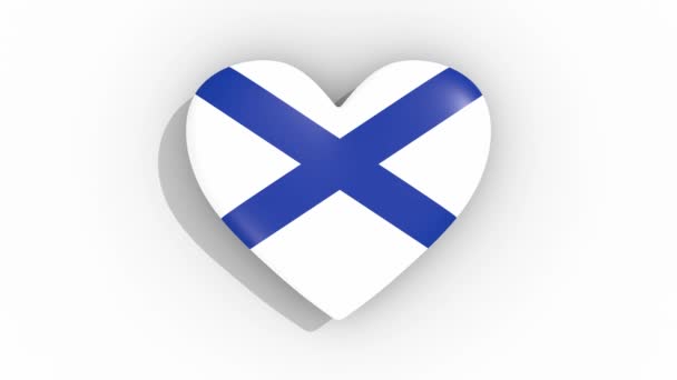 Coeur aux couleurs du drapeau de St. Andrews pulsations, boucle — Video