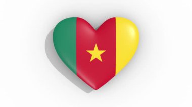 Kamerun bakliyat bayrağı renklerde kalp, döngü