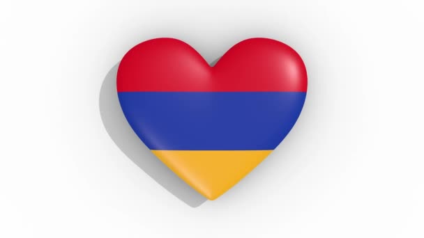 Heart Colors Flag Armenia Pulses Loop — Stock Video