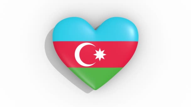 Στα Χρώματα Της Σημαίας Του Αζερμπαϊτζάν Παλμών Της Καρδιάς Βρόχου — Αρχείο Βίντεο