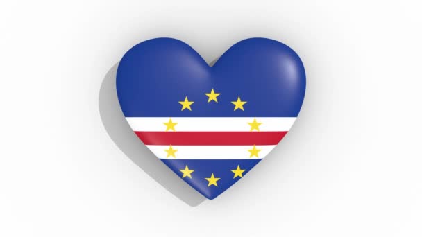 Heart Colors Flag Cape Verde Pulses Loop — Stock Video