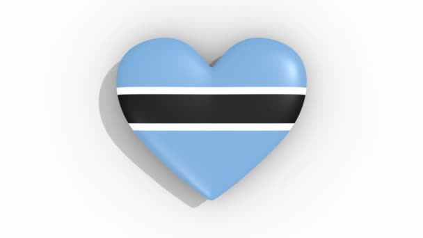 Heart Colors Flag Botswana Pulses Loop — Stock Video