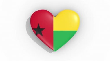 Gine-Bissau bakliyat renkleri bayrağı kalp, döngü