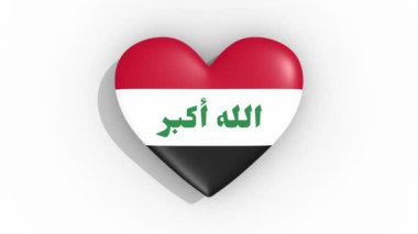 Irak bakliyat renkleri bayrağı kalp, döngü