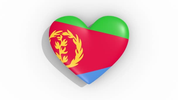 Καρδιά σε χρώματα σημαία της Ερυθραίας όσπρια, βρόχου — Αρχείο Βίντεο