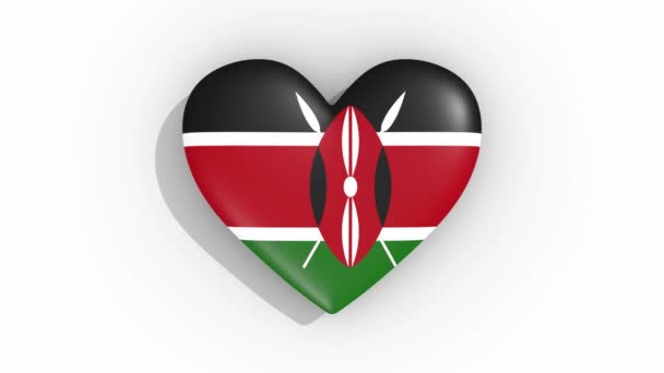 Coeur en couleurs drapeau du Kenya impulsions, boucle — Video