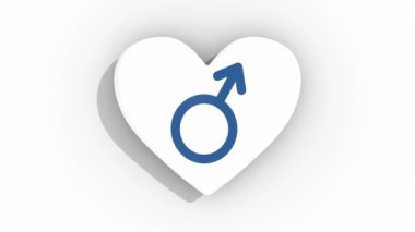 Bir erkek sembolü darbeleri ile kalp, döngü.