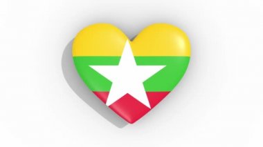 Myanmar bakliyat renkleri bayrağı kalp, döngü