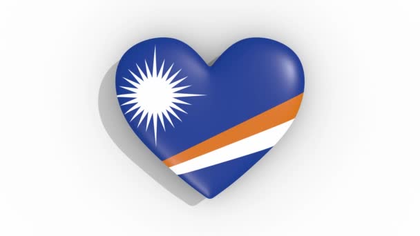 Srdce v barvách vlajka Marshallových ostrovů, smyčka — Stock video