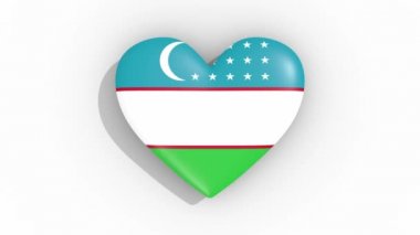 Özbekistan bakliyat renkleri bayrağı kalp, döngü
