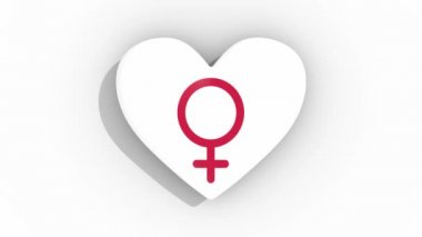 Bir kadın sembolü darbeleri ile kalp, döngü