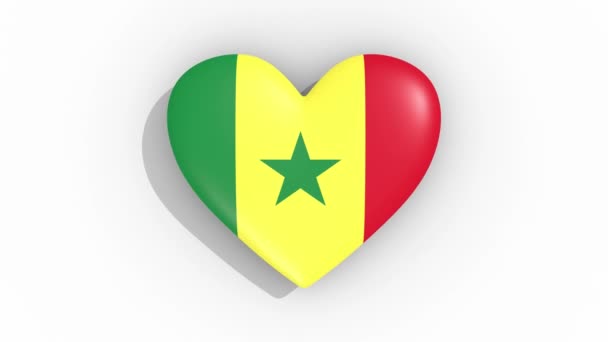 Coeur Couleurs Drapeau Sénégal Impulsions Boucle — Video