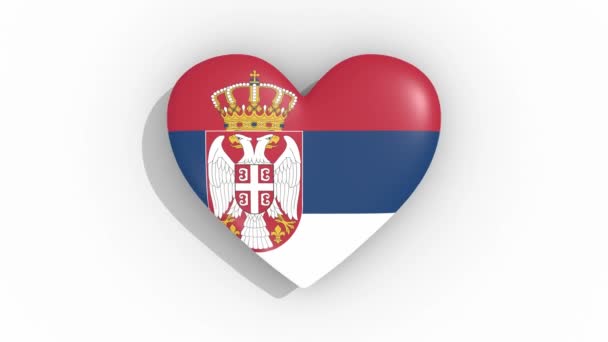 Heart Kleuren Vlag Van Servië Pulsen Lus — Stockvideo