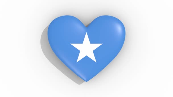 Corazón en colores bandera de Somalia pulsos, lazo — Vídeos de Stock