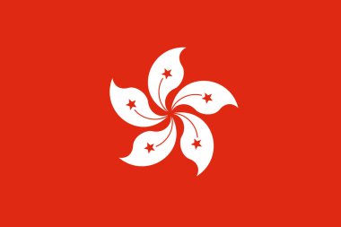 Resmi kur ve renkler, vektör Hong Kong bayrağı.