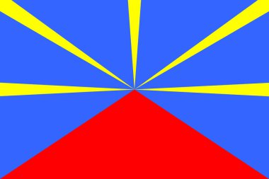 Reunion gayri resmi oranı ve renkler, vektör varyant bayrağı.