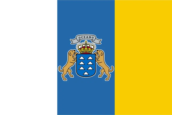 Resmi kur ve renkler, vektör Kanarya Adaları bayrağı.