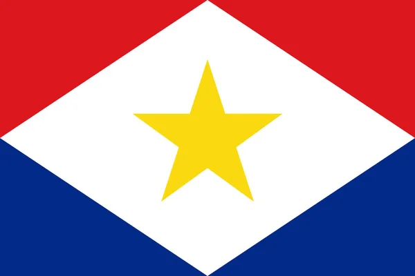 Flagge Von Saba Offizieller Rate Und Farben Vektor — Stockvektor