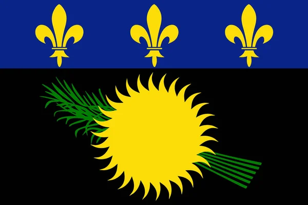 Variant Vlag Van Guadeloupe Officiële Koers Kleuren Vector — Stockvector