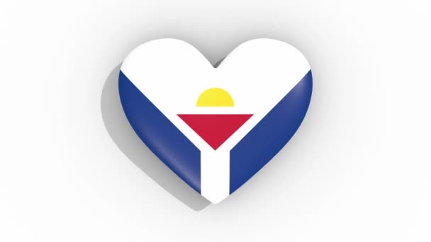 Saint Martin Bakliyat Renkleri Bayrağı Kalp Döngü — Stok video