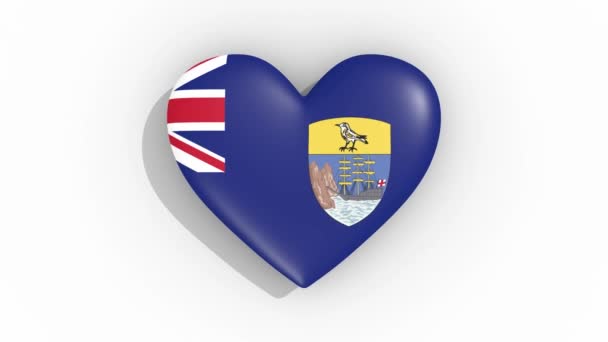 Heart Colors Flag Saint Helena Ascension Tristan Cunha Pulses Loop — Stock Video