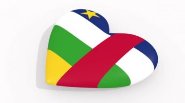 Ve Orta Afrika Cumhuriyeti sembolleri beyaz zemin üzerine tıklayınız içinde kalp, döngü