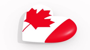 Renkler ve beyaz arka plan üzerinde Kanada semboller kalp, döngü