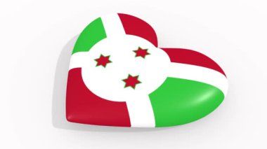 Renk ve Burundi sembolleri beyaz arka plan üzerinde kalp, döngü