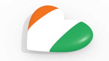 Heart in colors and symbols of Ivory Coast, loop