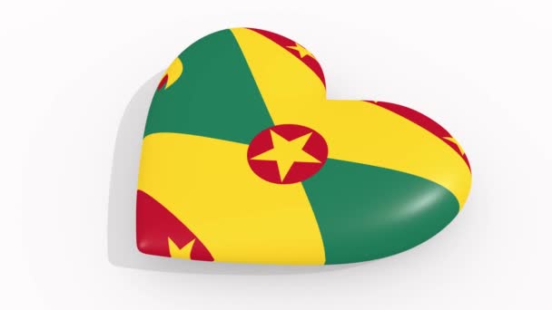 Heart in colors and symbols of Grenada, loop — Stock Video