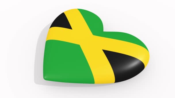 Καρδιά στα χρώματα και τα σύμβολα της Τζαμάικα, βρόχου — Αρχείο Βίντεο