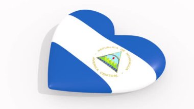 Heart in colors and symbols of Nicaragua, loop