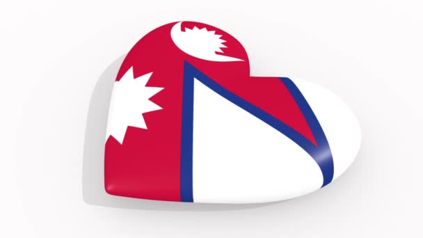 Serce w kolory i symbole z Nepalu, pętla — Wideo stockowe