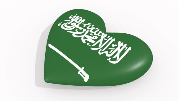 Coração em cores e símbolos da Arábia Saudita, loop — Vídeo de Stock