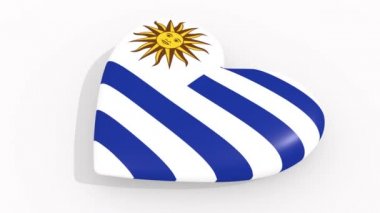 Renkler ve beyaz arka plan üzerinde Uruguay semboller kalp, döngü
