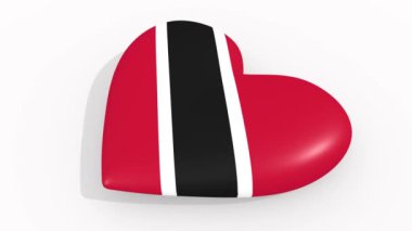 Renkleri ve sembolleri Trinidad ve Tobago ve beyaz arka plan üzerinde kalp, döngü
