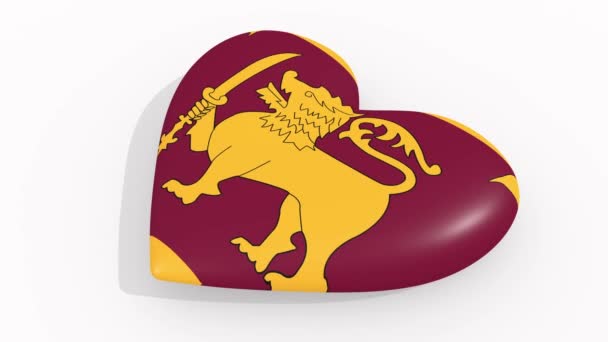 Heart Colors Symbols Sri Lanka White Background Loop — Stock Video