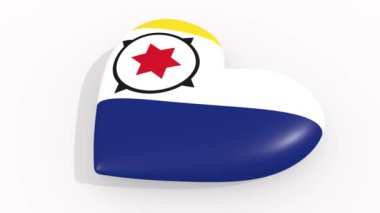 Renkleri ve sembolleri Bonaire ve beyaz arka plan üzerinde kalp, döngü