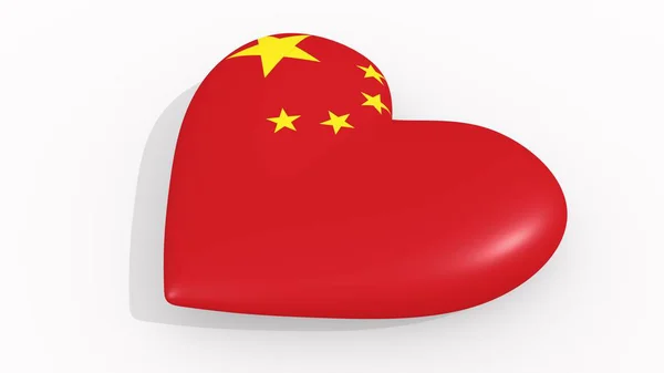 Heart Colors Symbols China White Background Rendering — Stock Photo, Image