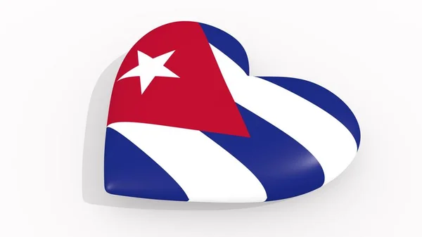 Coeur Couleurs Symboles Cuba Sur Fond Blanc Rendu — Photo